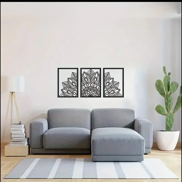 Black Geometric Art Wall Decor Set